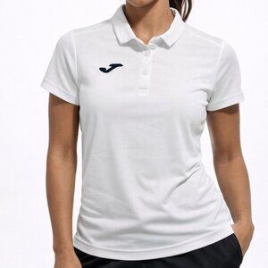 Joma Women’s White Athletic Polo Shirt Size L Performance Tennis Golf Top Hiking